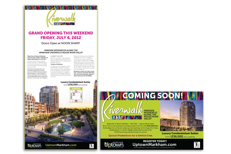 High Rise, Times Group Corp, Riverwalk, Print Advertising